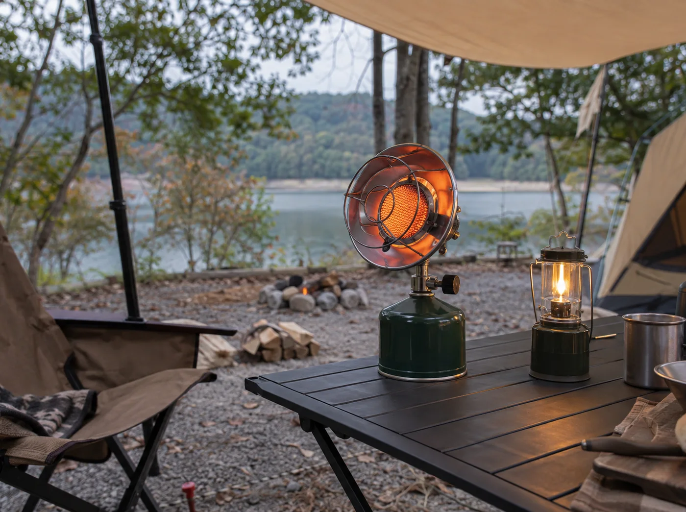 Heaters & Lanterns in use