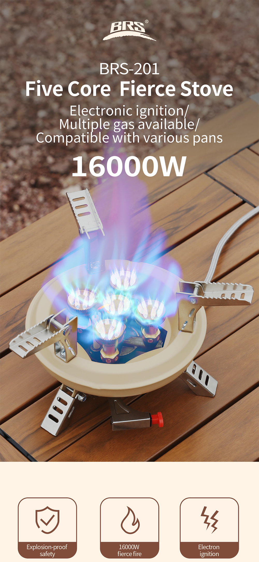 Five-Core High-Power Camping Stove detail