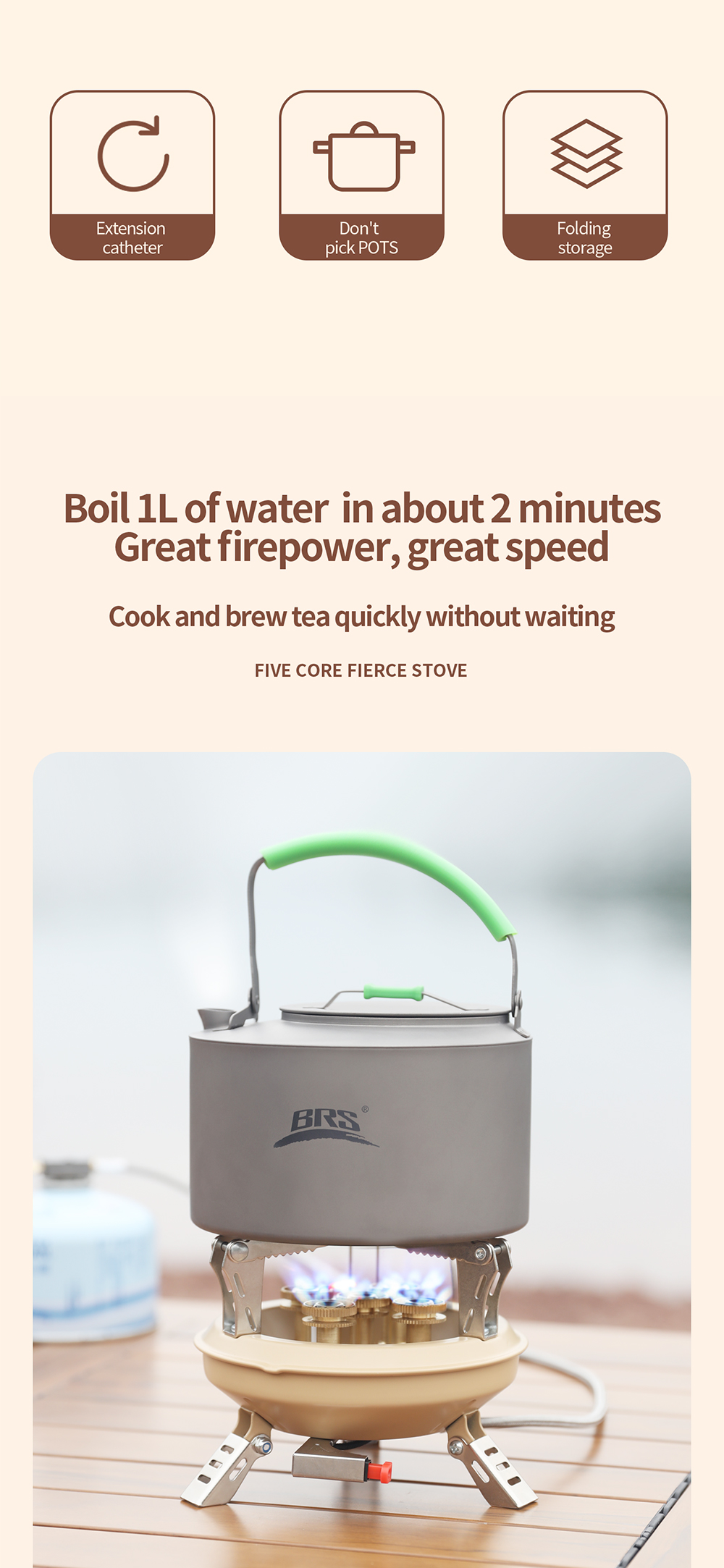 Five-Core High-Power Camping Stove detail