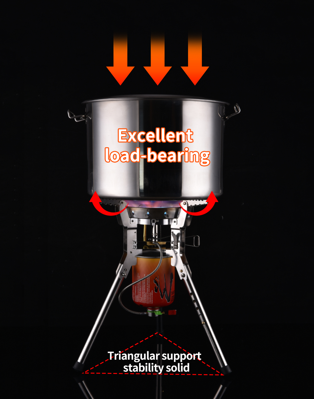 High-Firepower Tripod Gas Stove detail