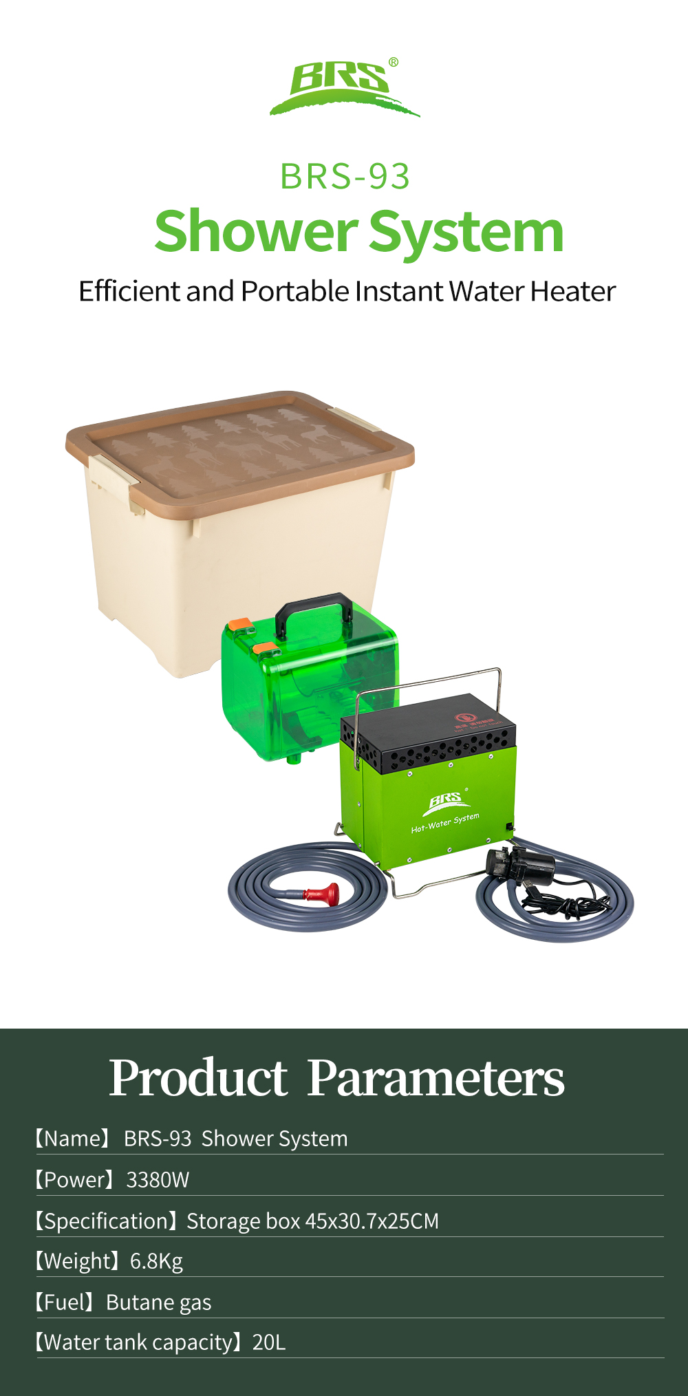 Portable Gas Shower System detail