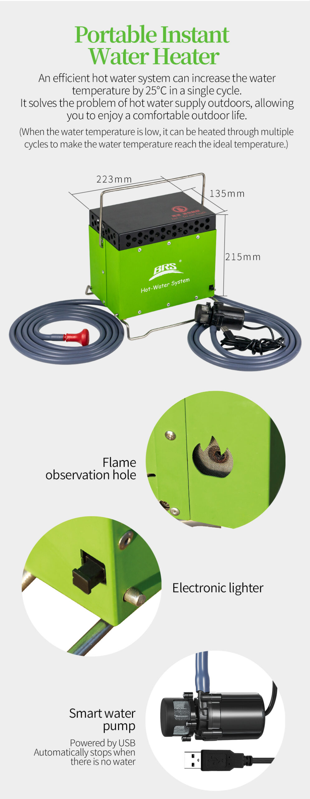 Portable Gas Shower System detail