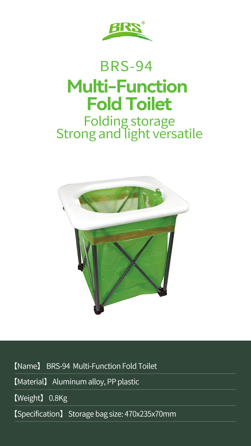 Detalje af multifunktionelt sammenklappeligt campingtoilet