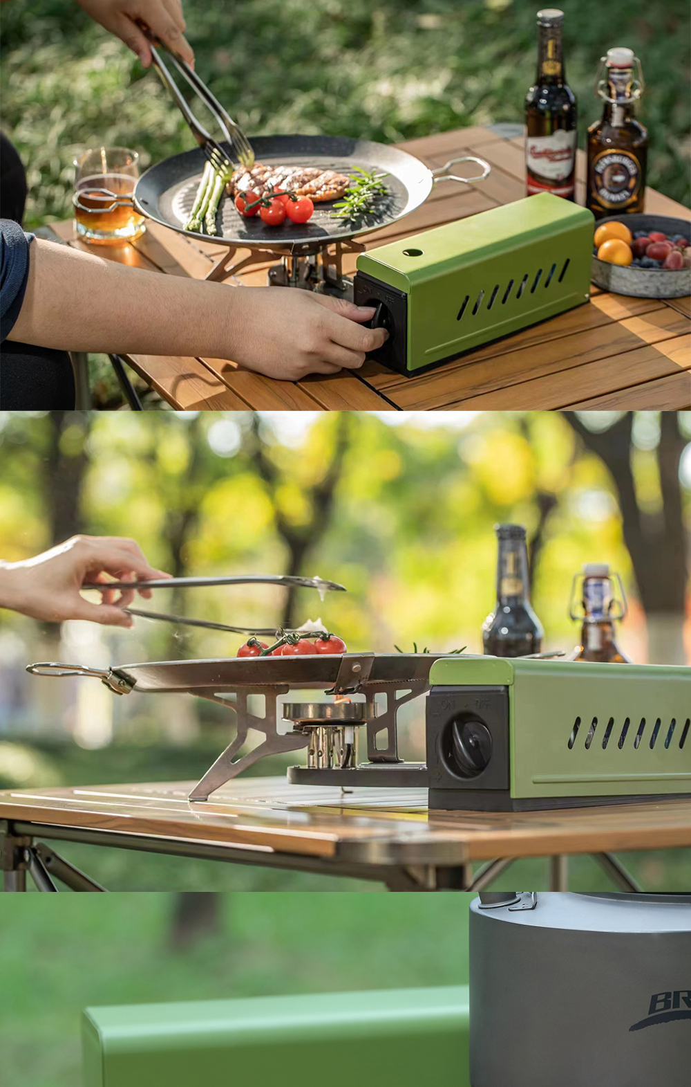 Folding Three-Burner Cassette Stove detail