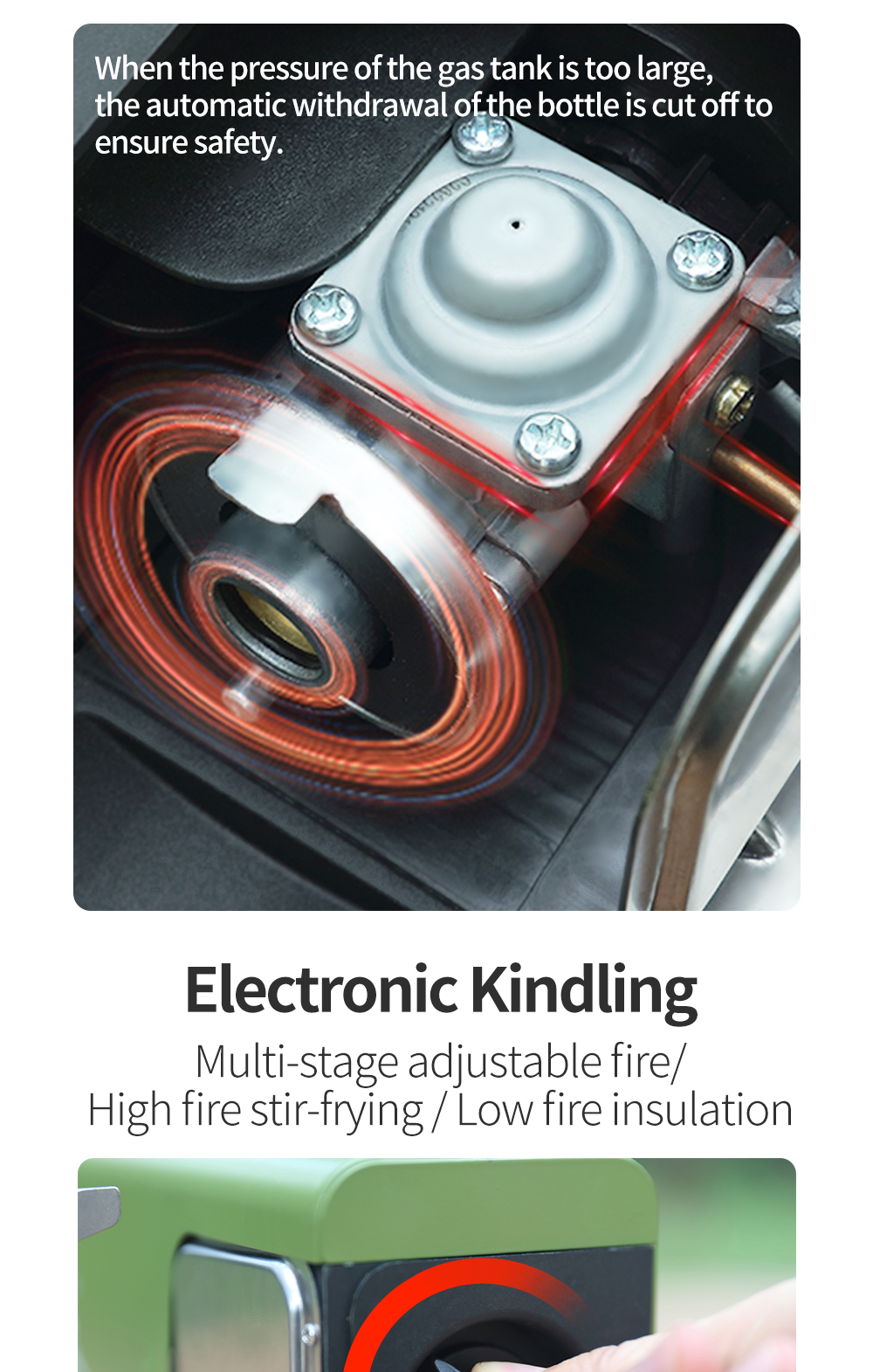 Folding Three-Burner Cassette Stove detail