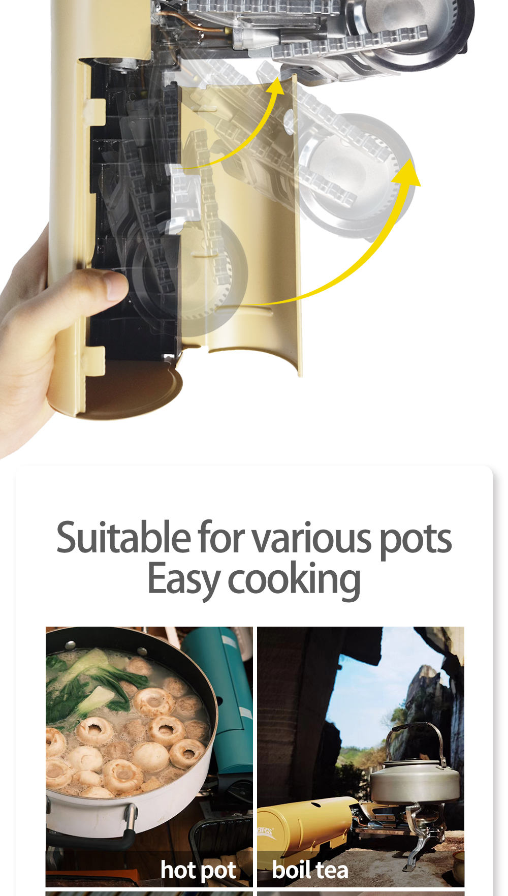 Portable Folding Cassette Stove detail