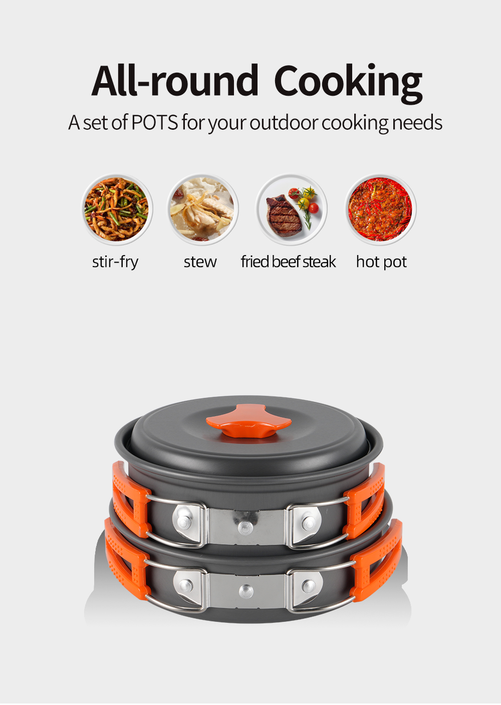 Hard-Anodized Aluminium Camping Cookware Sets detail