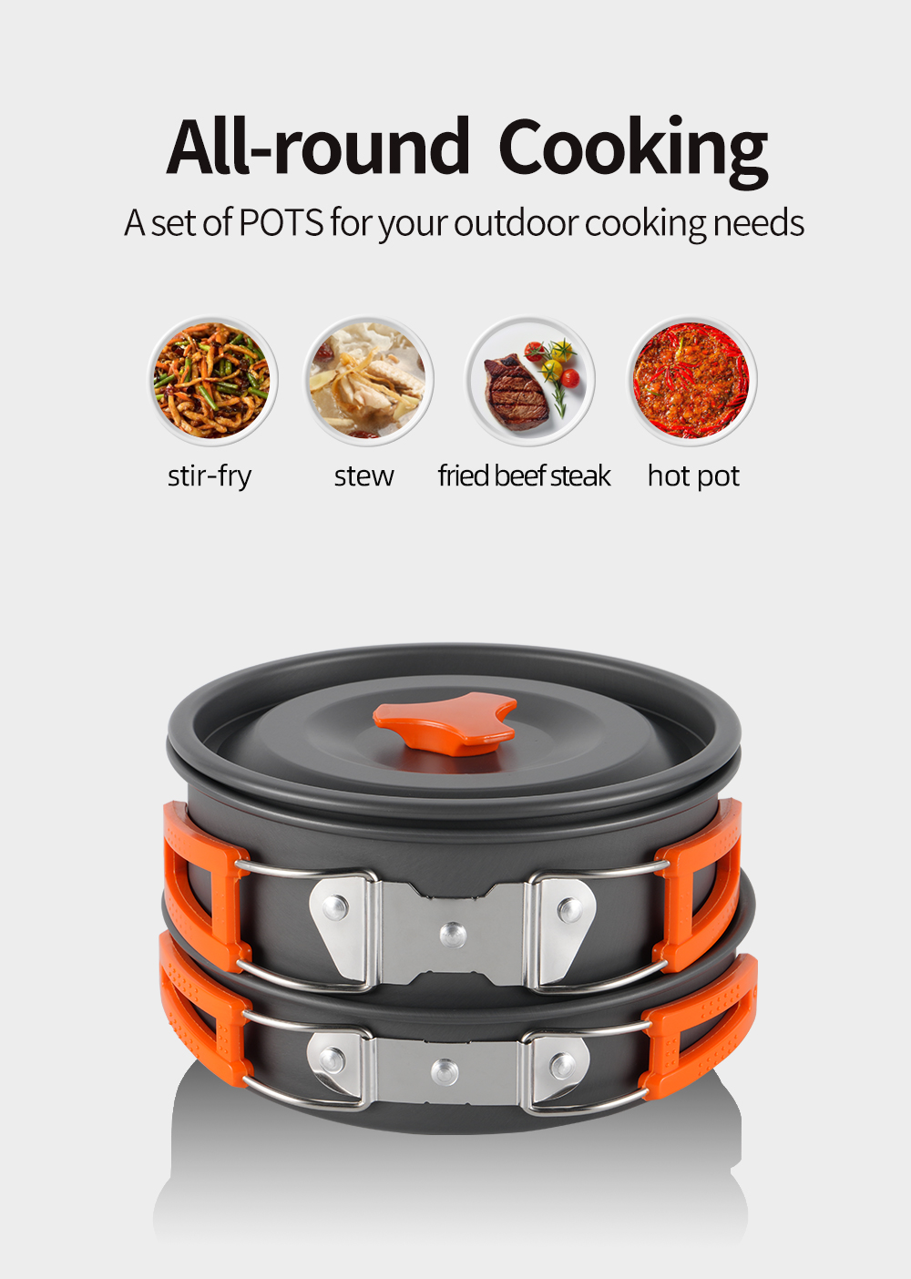 Hard-Anodized Aluminium Camping Cookware Sets detail