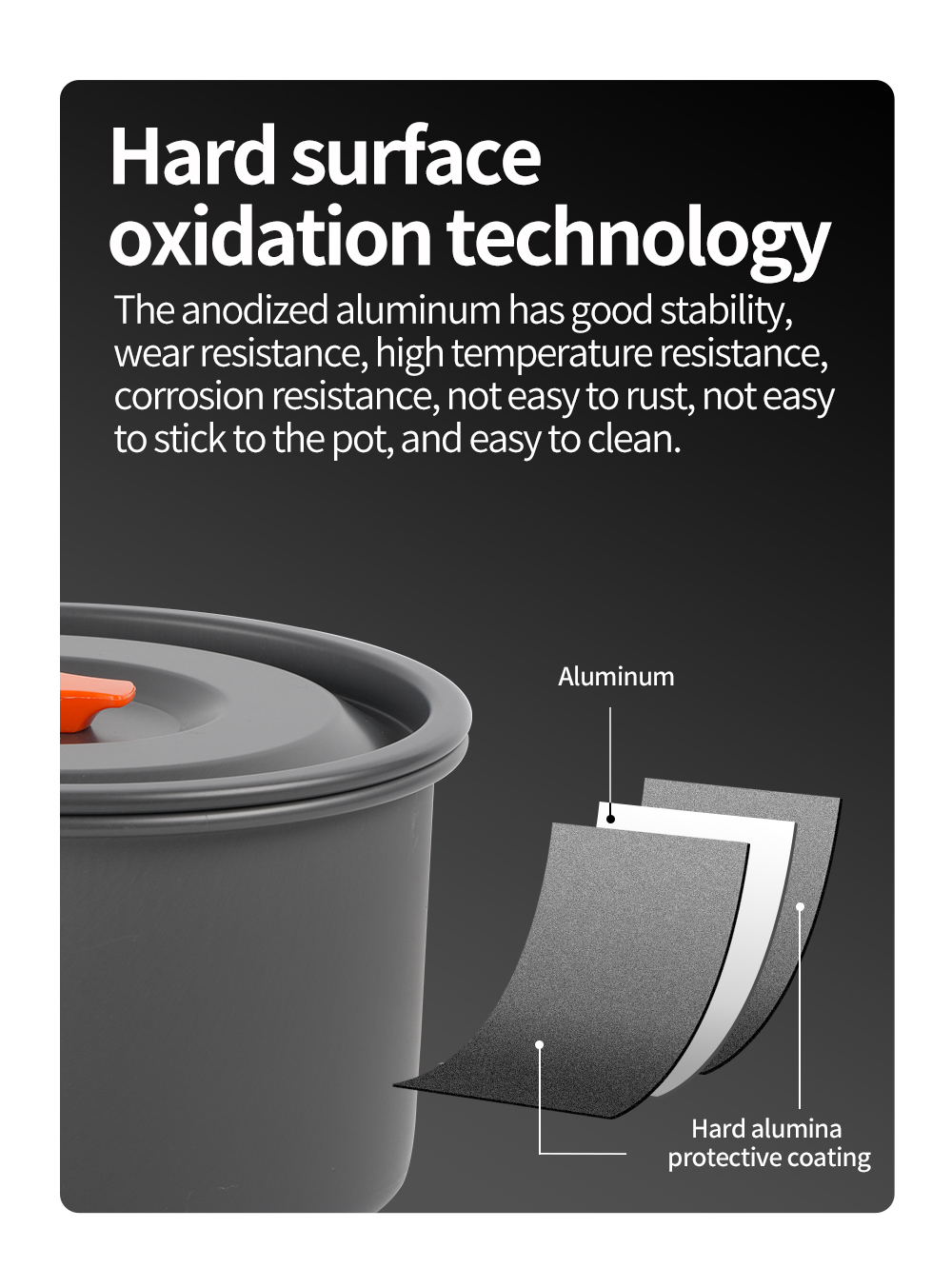 Hard-Anodized Aluminium Camping Cookware Sets detail
