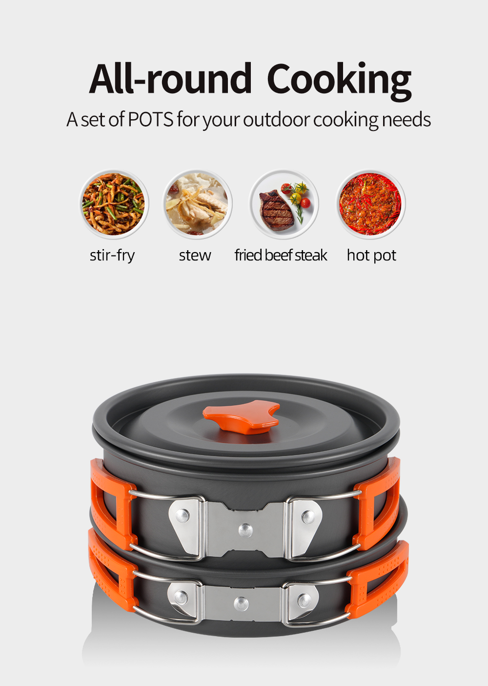 Hard-Anodized Aluminium Camping Cookware Sets detail