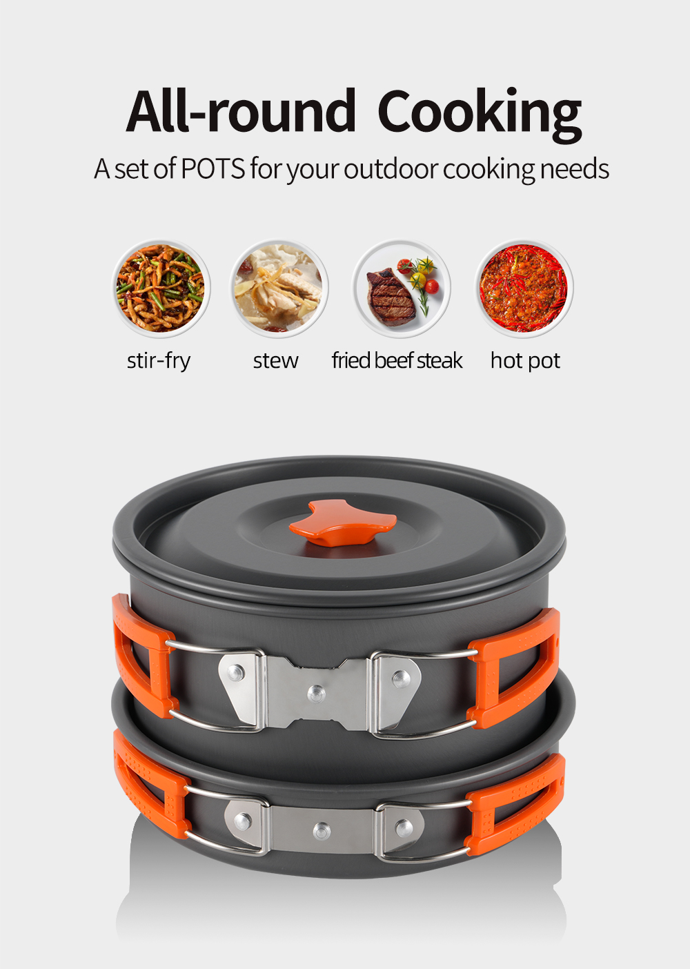 Hard-Anodized Aluminium Camping Cookware Sets detail