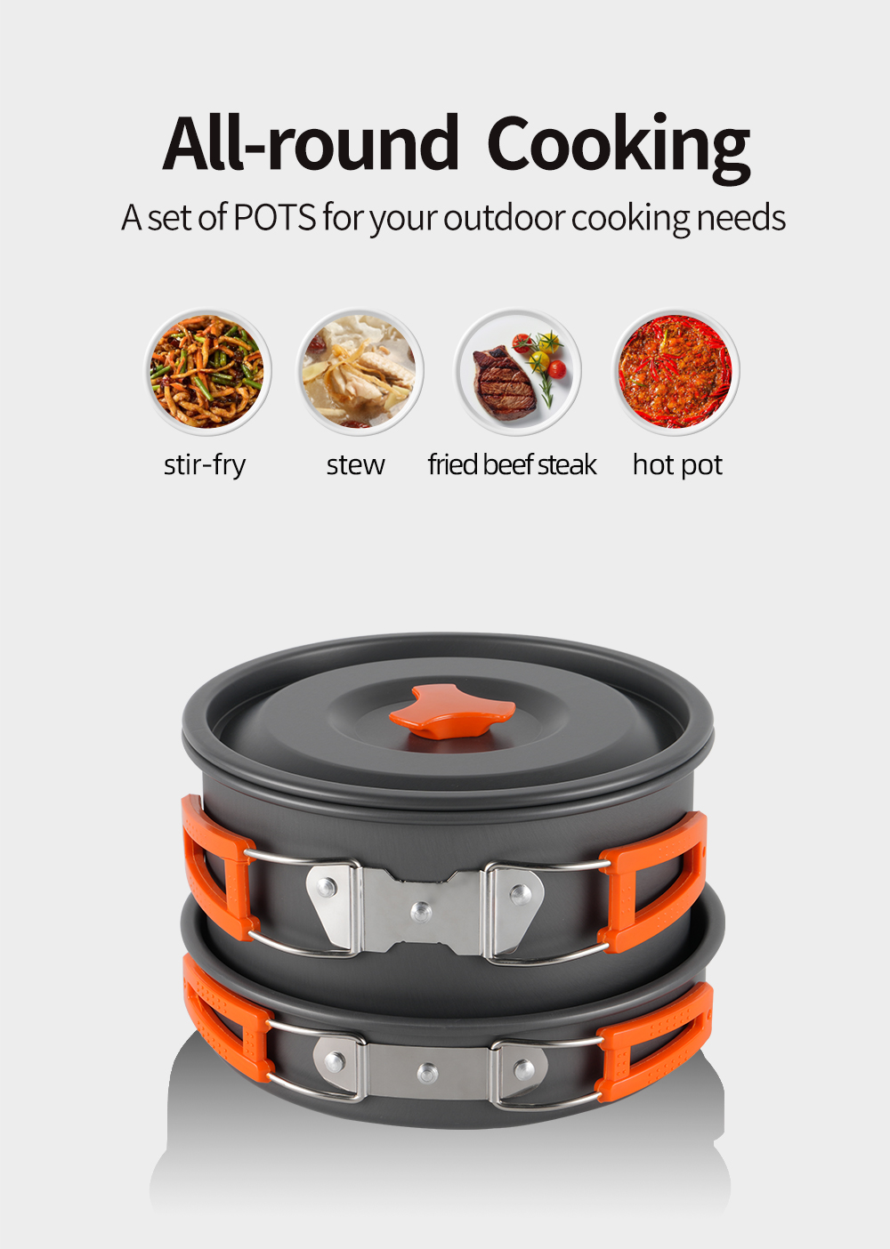 Hard-Anodized Aluminium Camping Cookware Sets detail