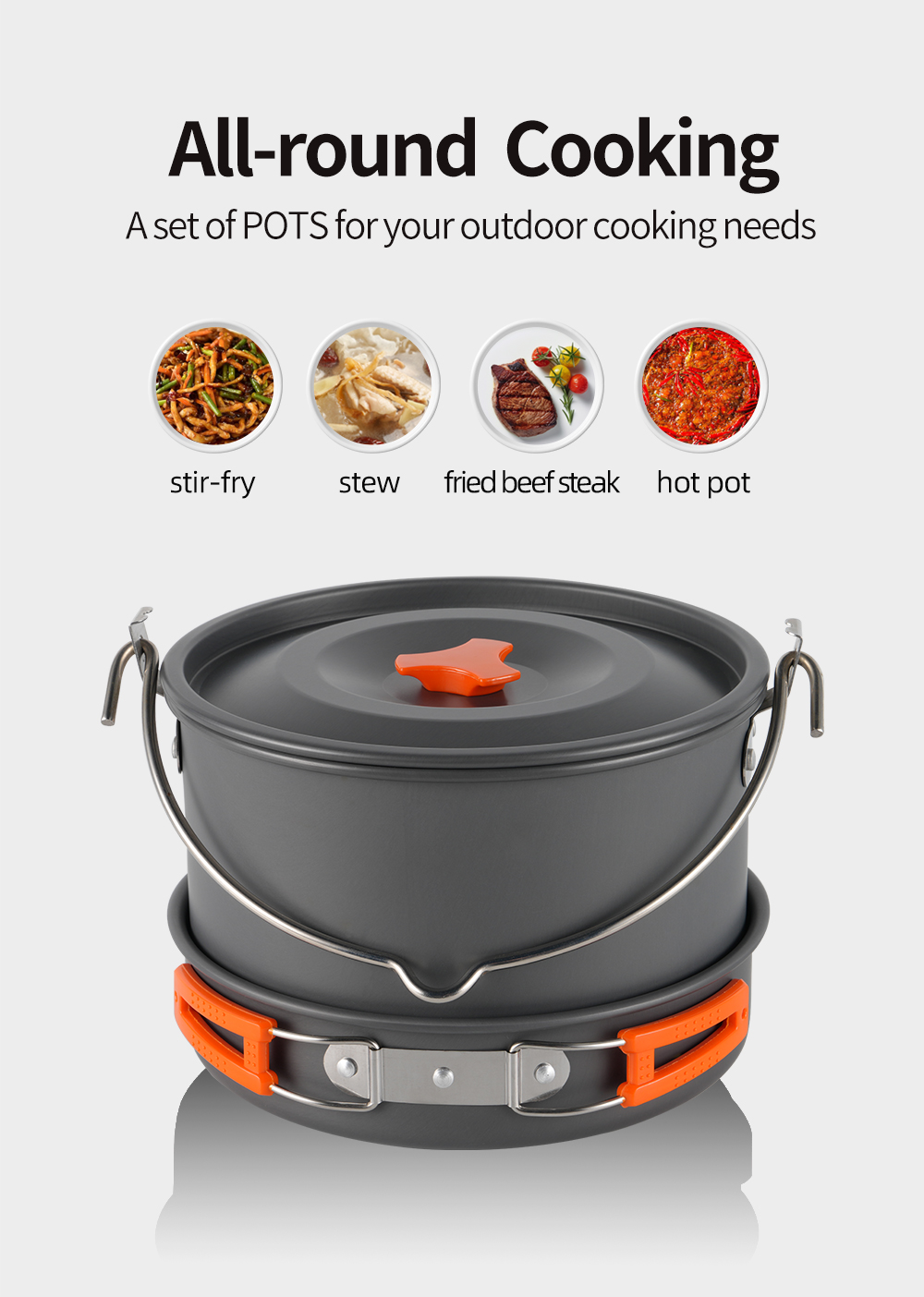 Hard-Anodized Aluminium Camping Cookware Sets detail