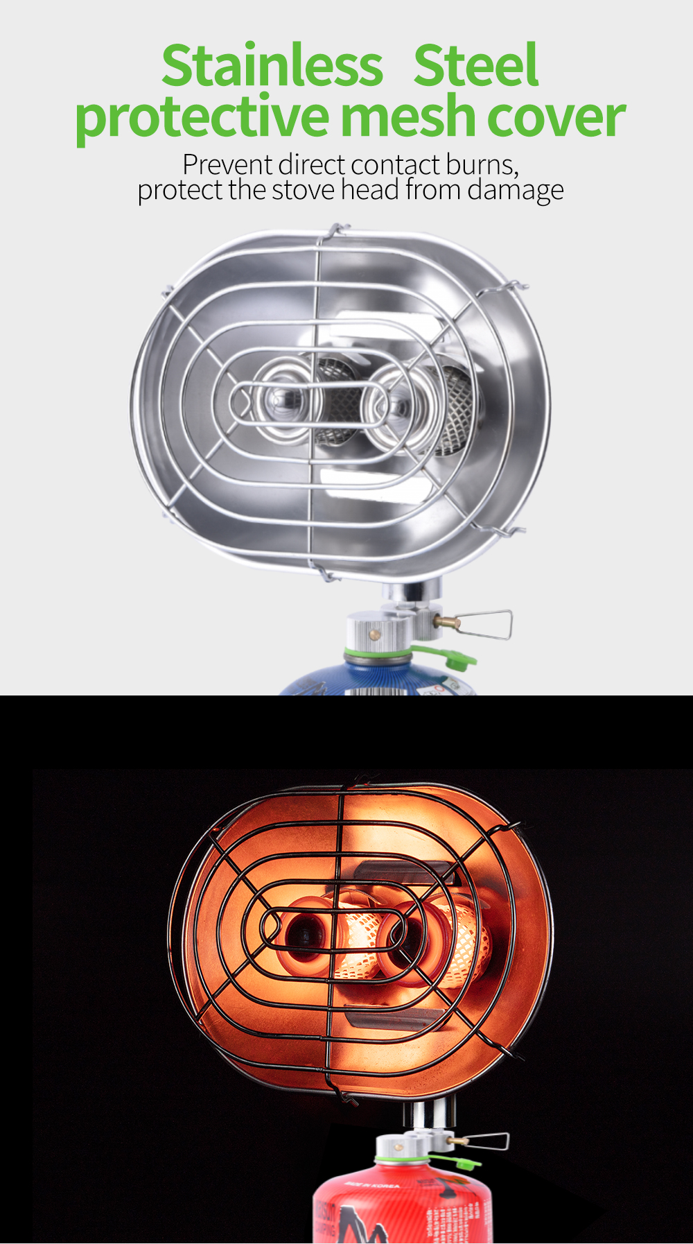 Owl Double-Head Canister Heater detail
