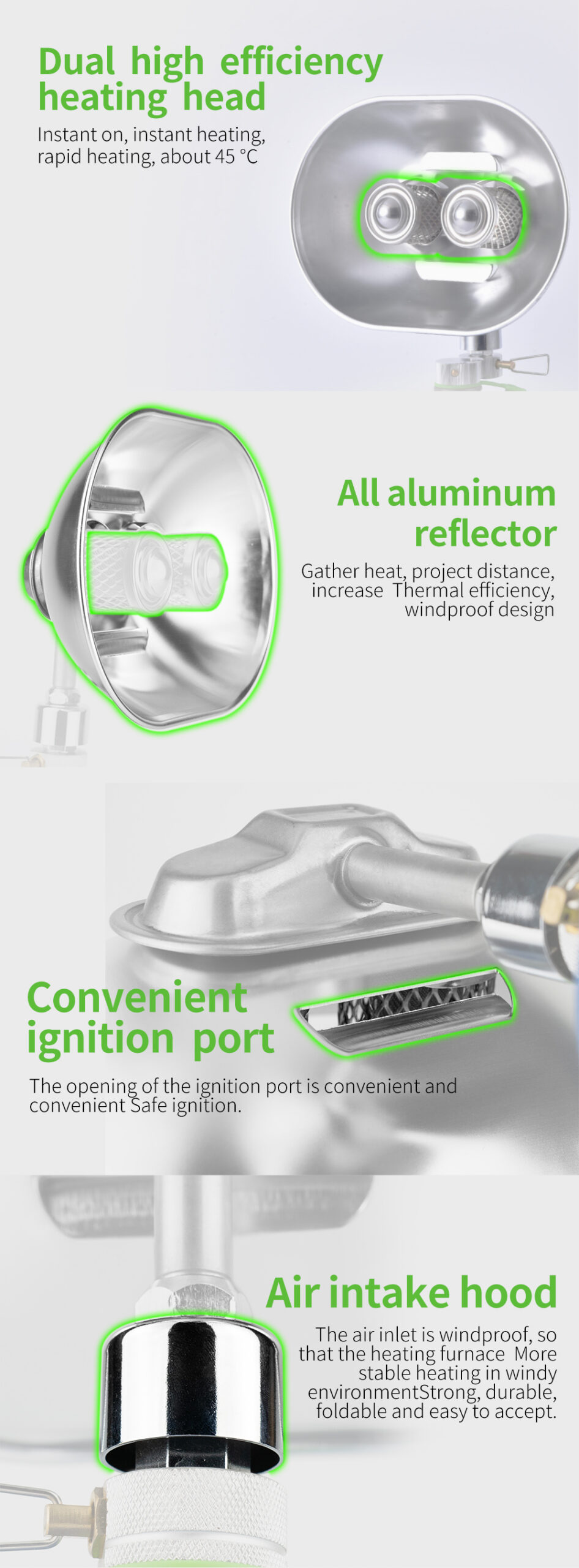 Owl Double-Head Canister Heater detail