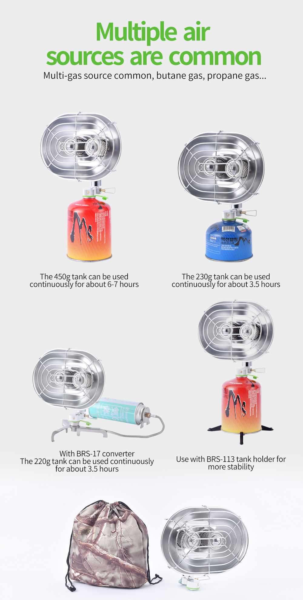 Owl Double-Head Canister Heater detail