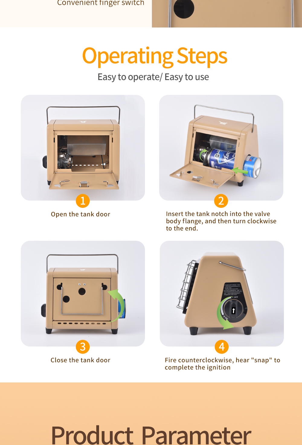 Portable Cassette Gas Heater detail