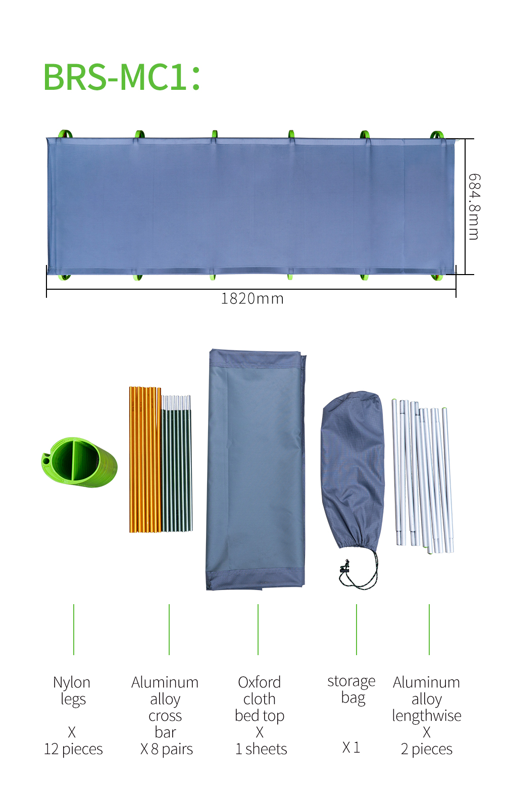 Detaljer om superlet sammenklappelig feltseng