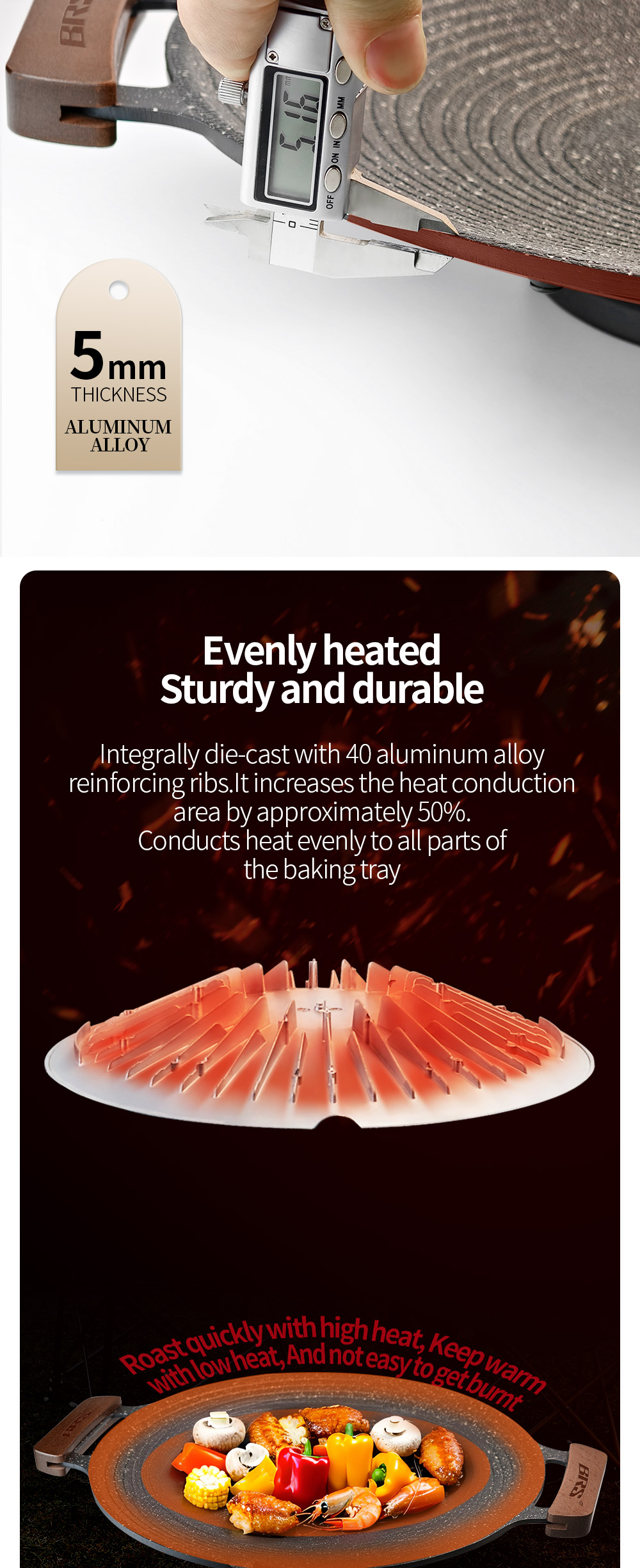 Heat-Collecting Grill Pan detail