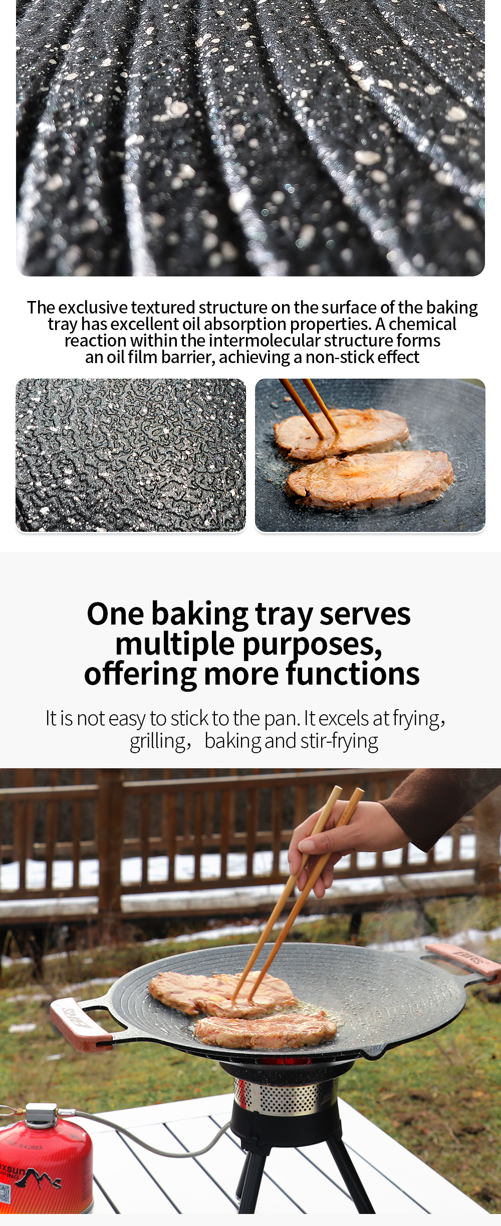 Heat-Collecting Grill Pan detail