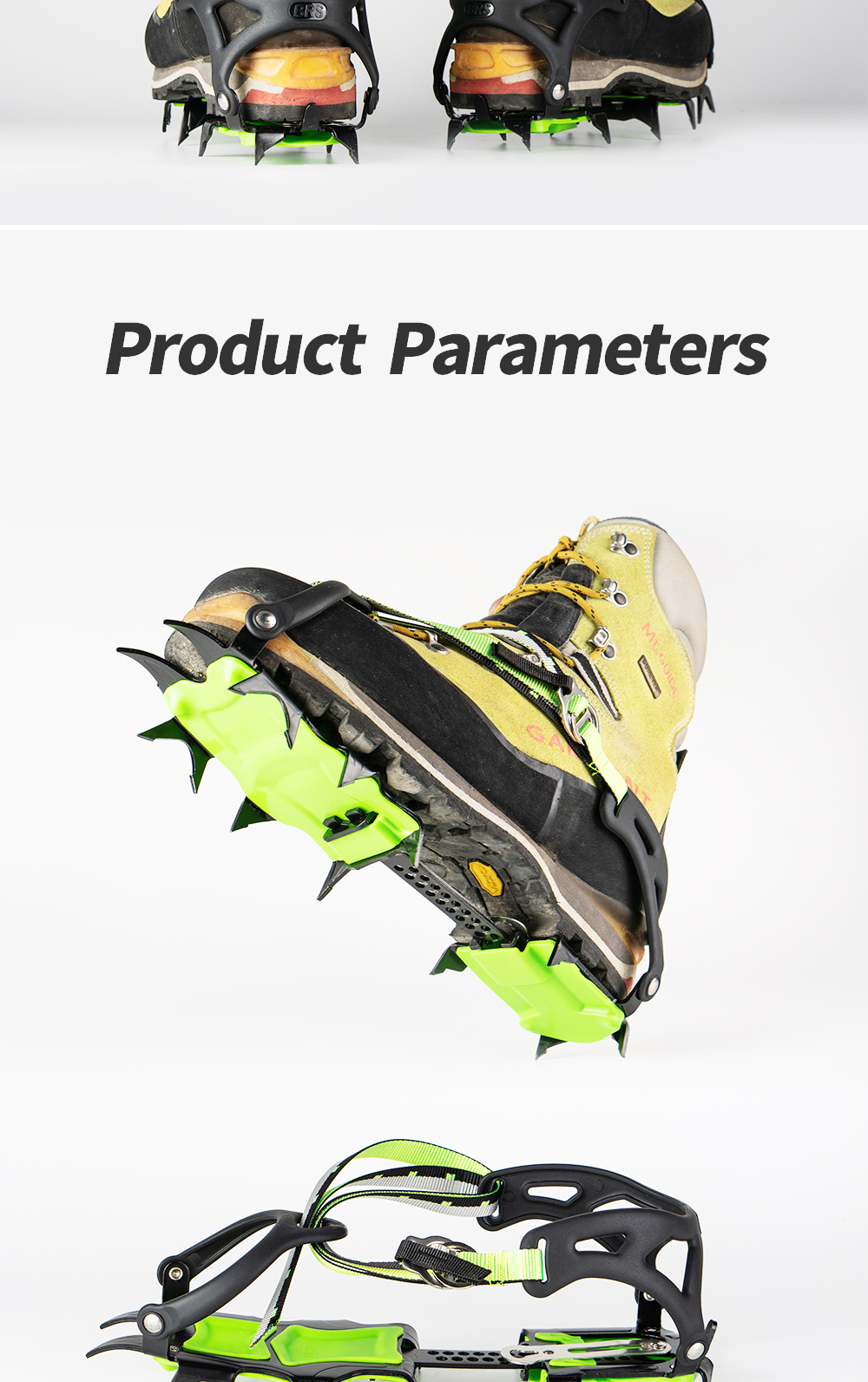 Snow Leopard 14-Point Strap Crampons detail
