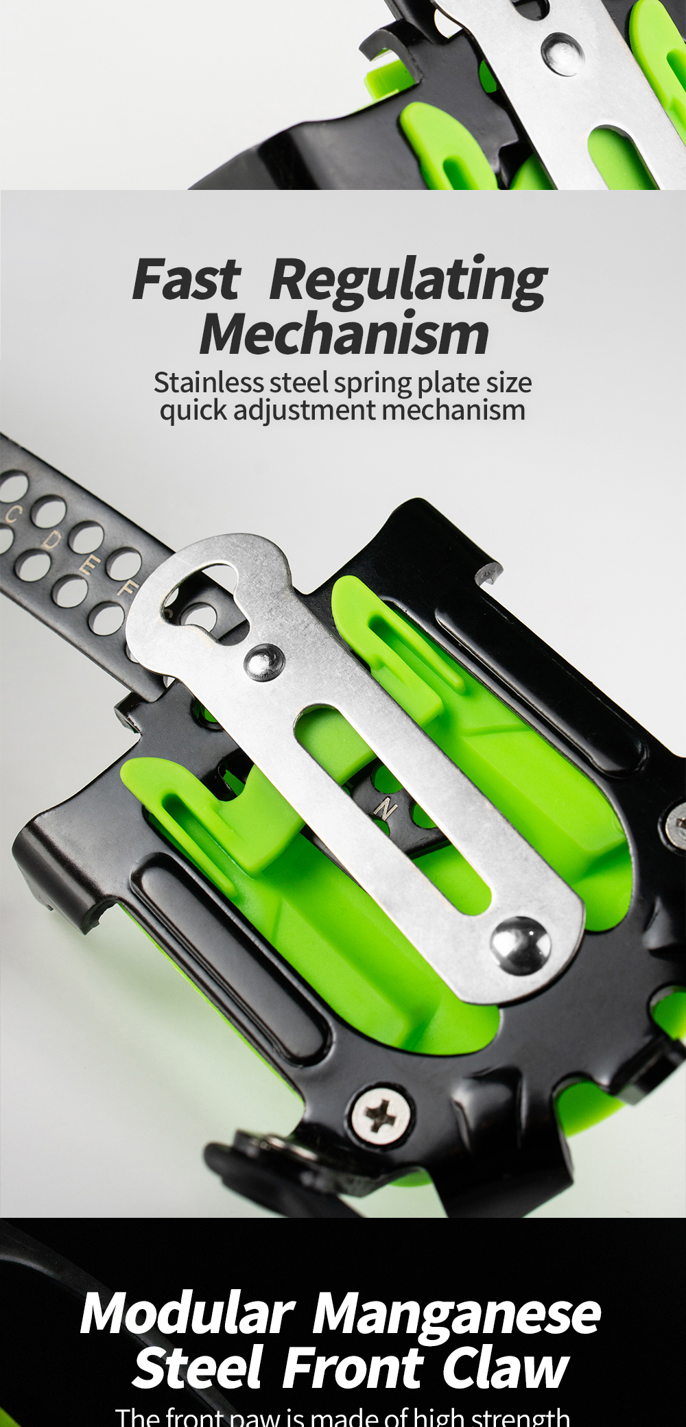 Detaljer om 14-takkede klatrestegjern med fuldautomatisk binding