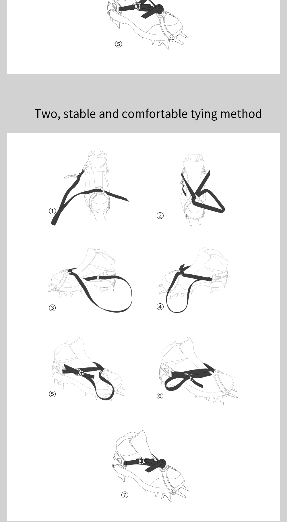 14-Point Strap-On Climbing Crampons detail