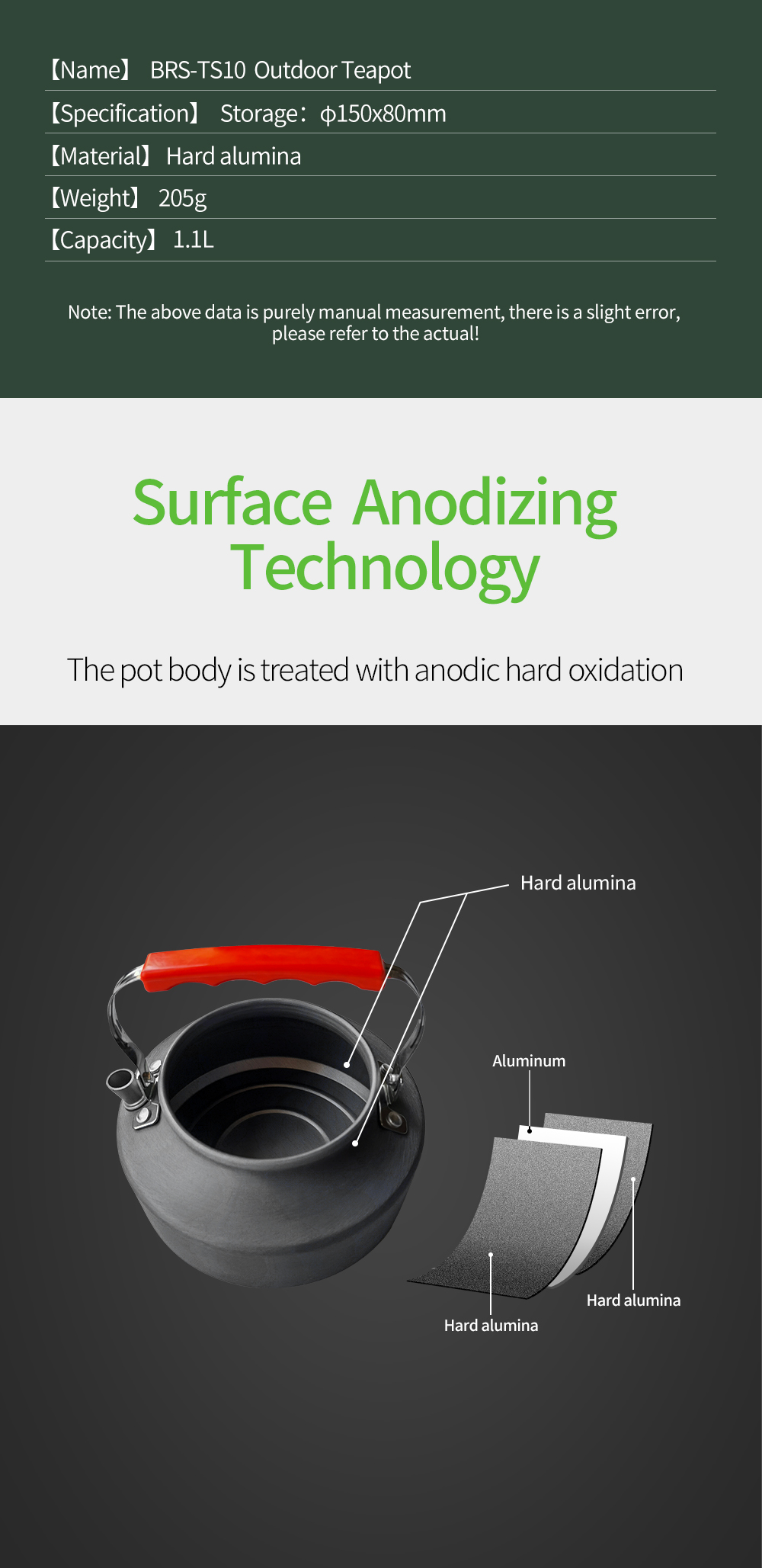 Outdoor Teapot Kettle 1.1L detail
