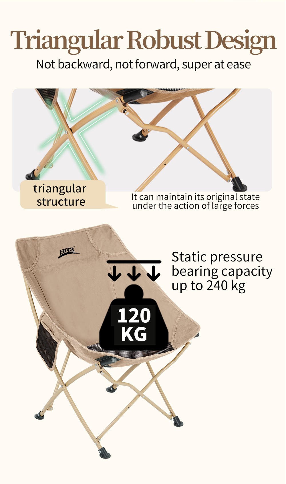Star-Moon Folding Camp Chair detail