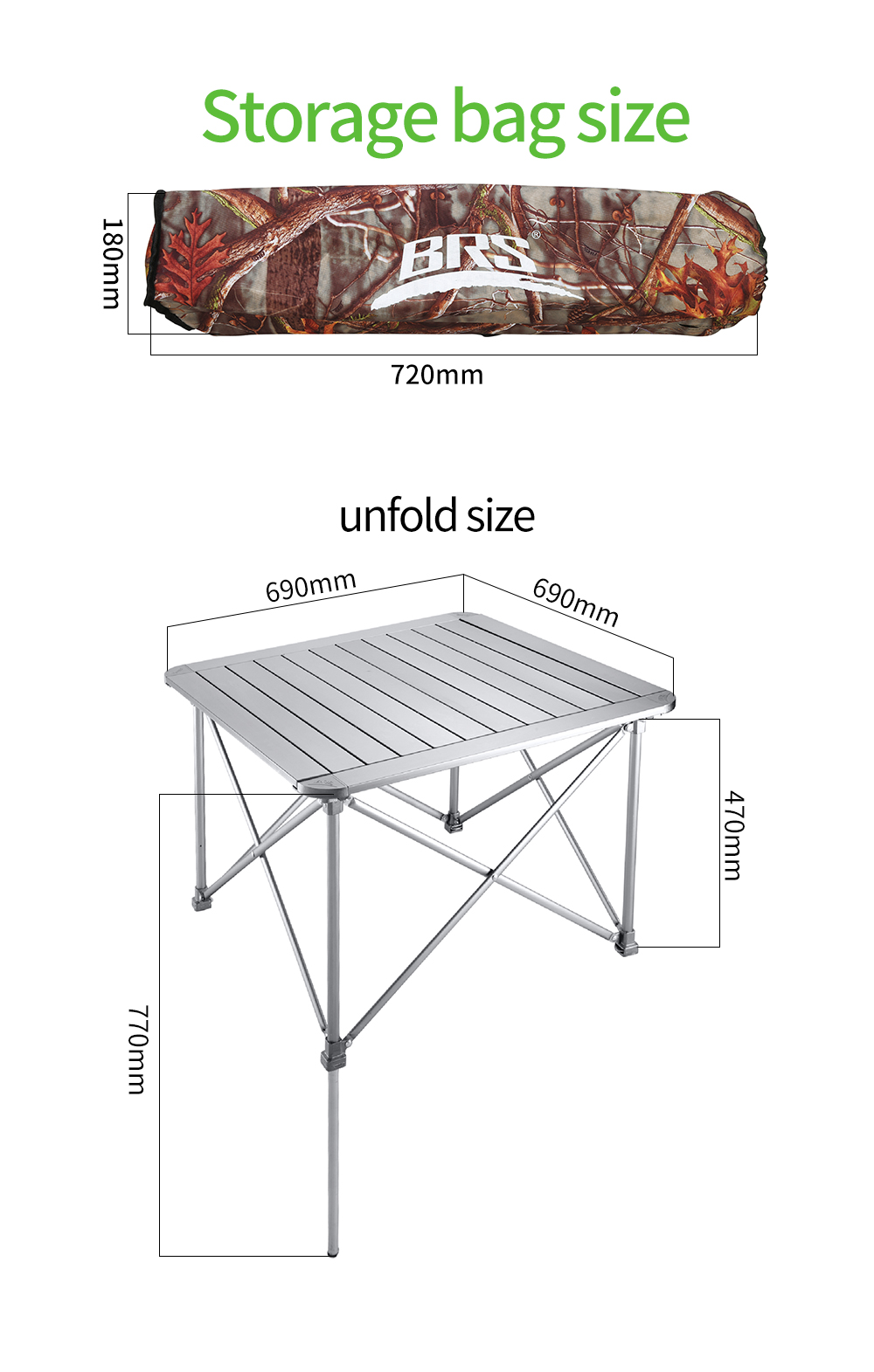 Detaljer om det højdejusterbare sammenklappelige aluminiumsbord