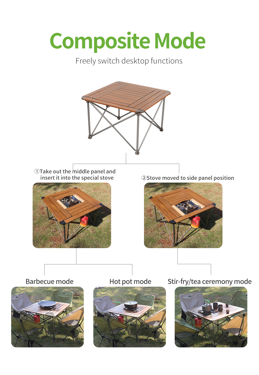 Aluminium Stove Table with IGT Burner detail