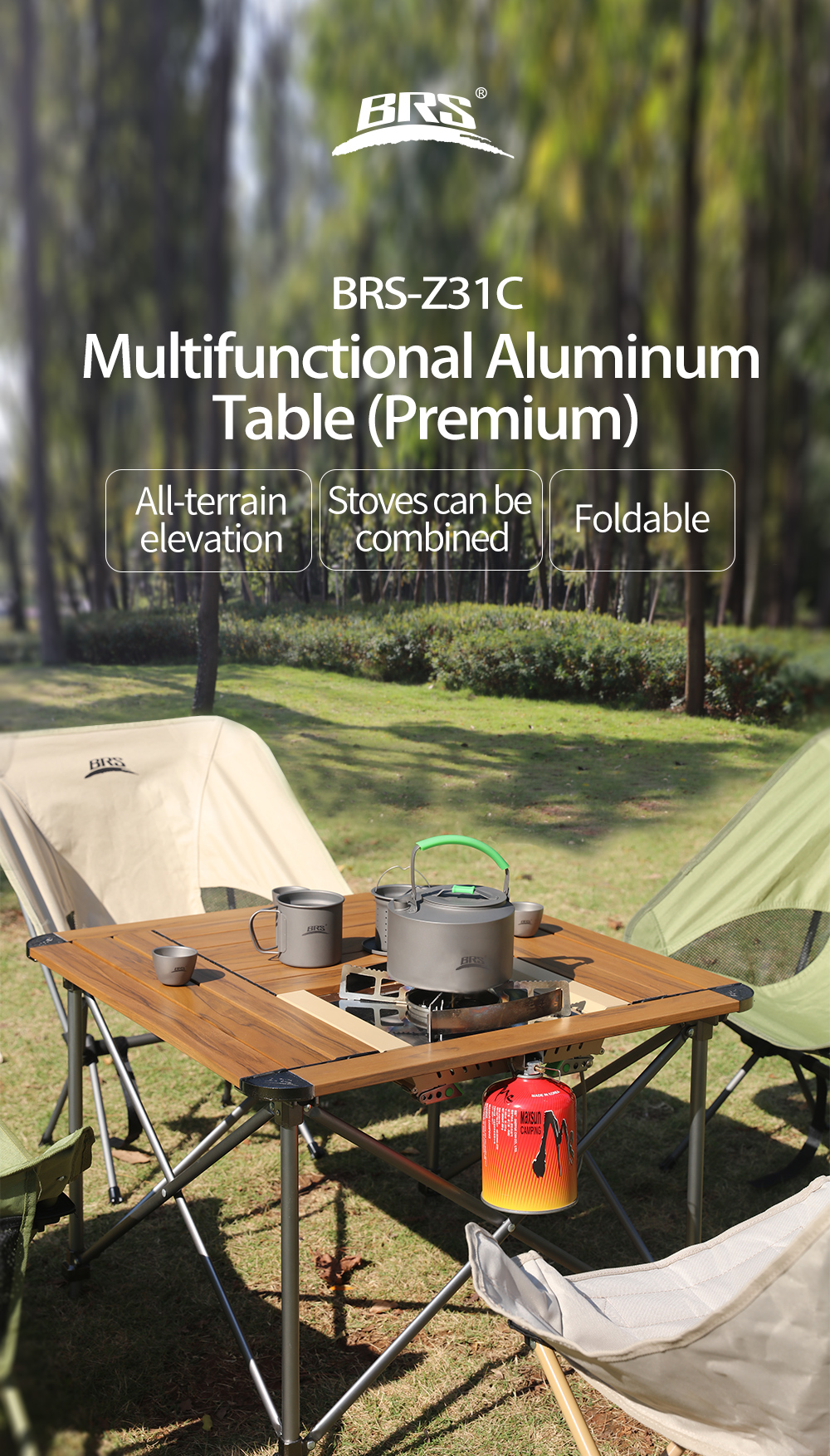 Aluminium Stove Table with IGT Burner detail