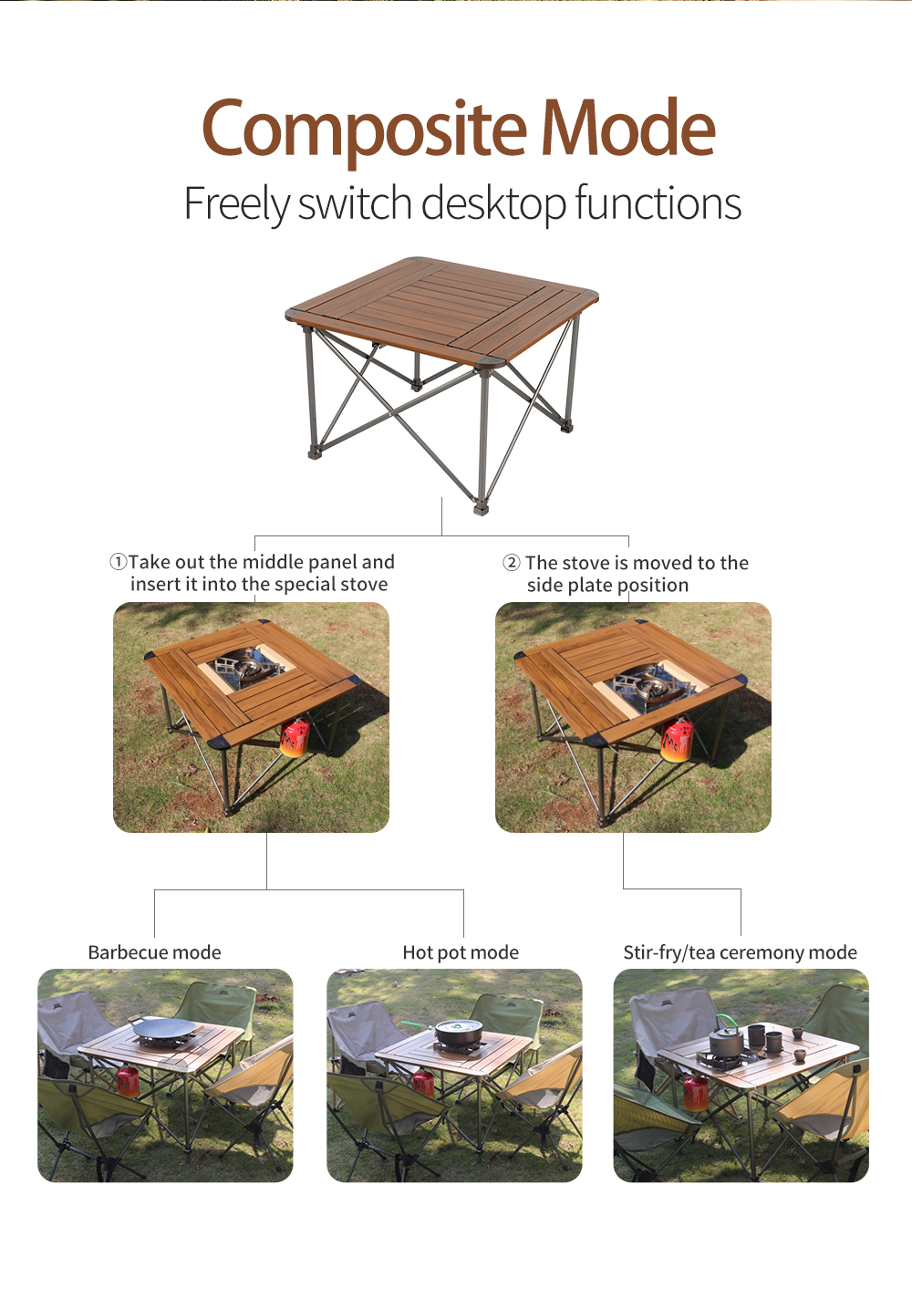 Aluminium Stove Table with IGT Burner detail