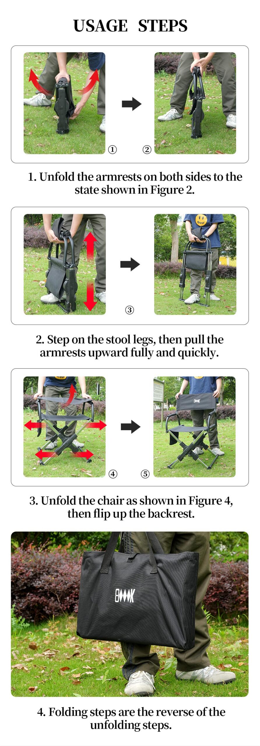 Foldable Director’s Camp Chair detail