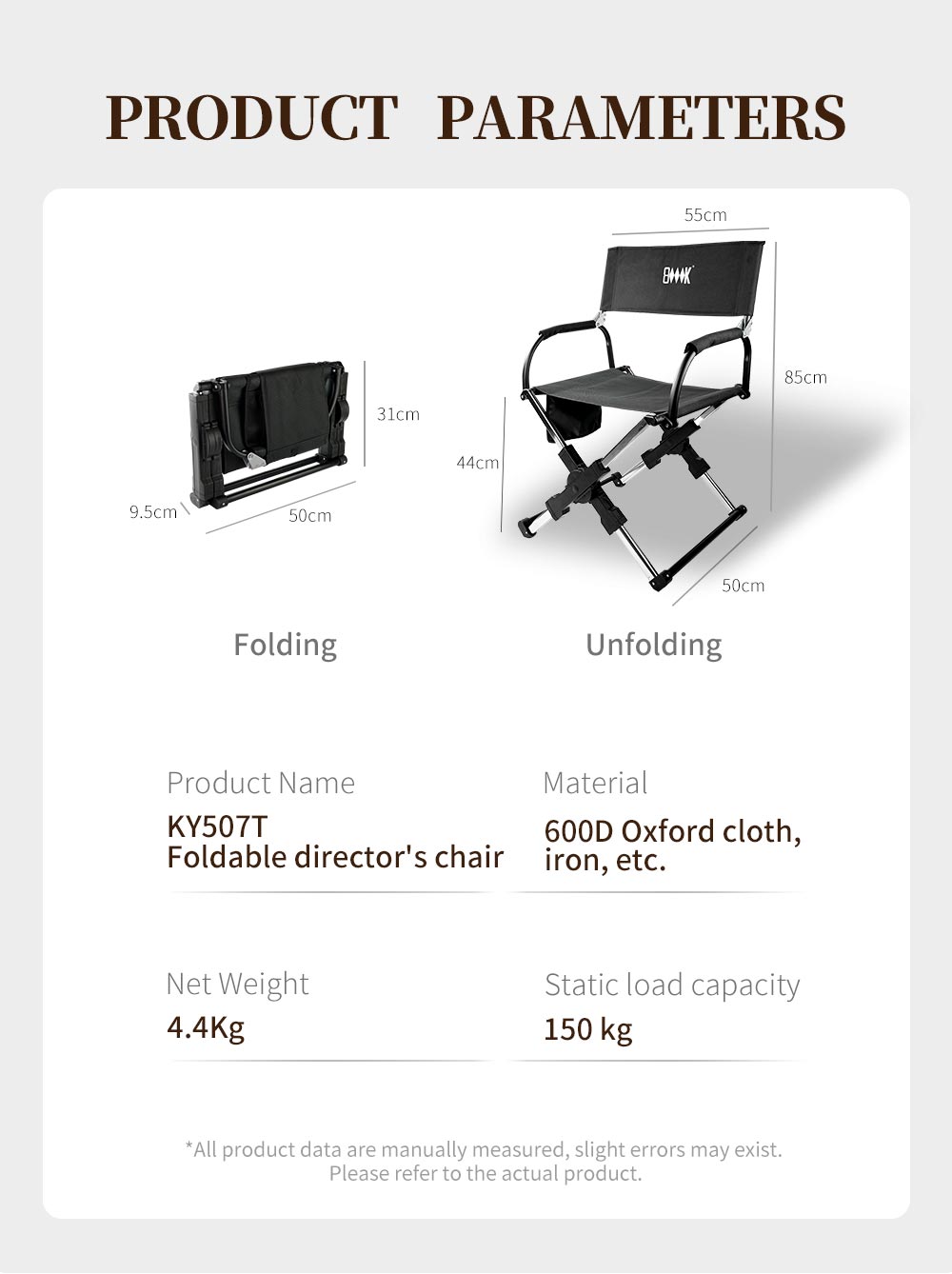 Foldable Director’s Camp Chair detail