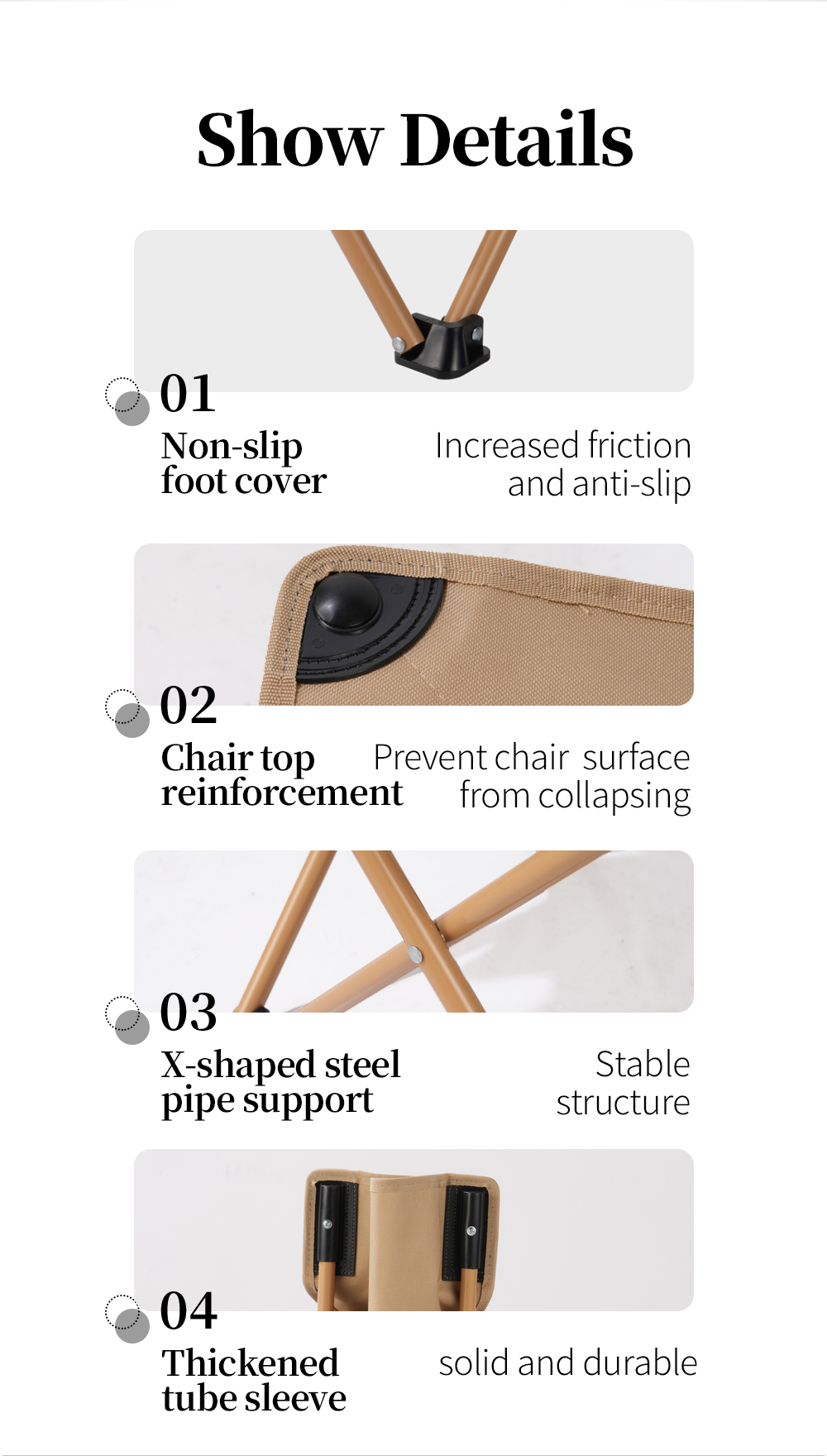 Folding Chair with Backrest detail