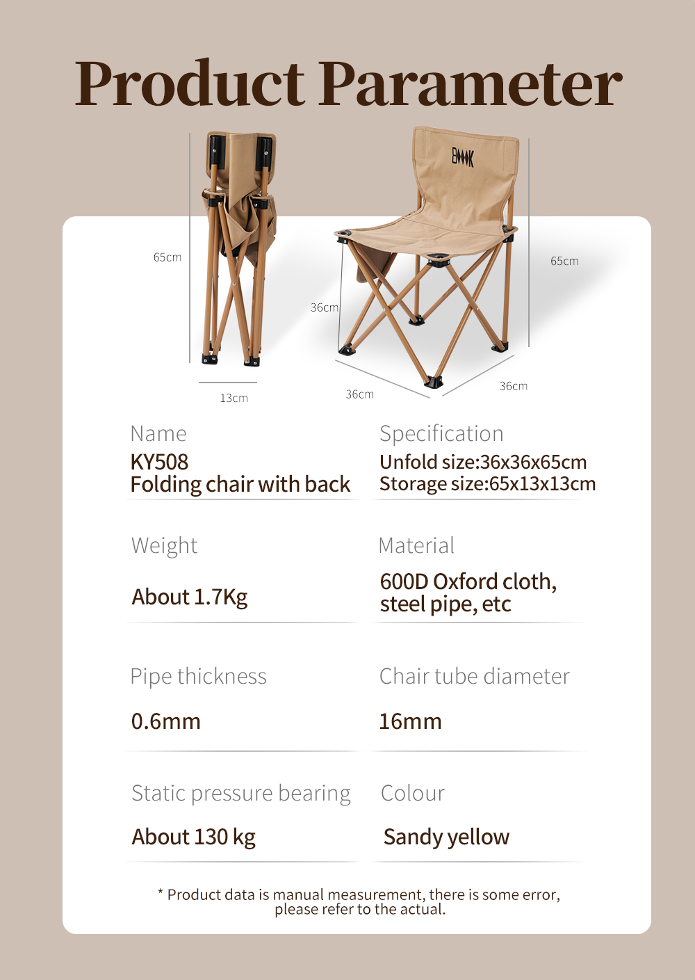 Folding Chair with Backrest detail