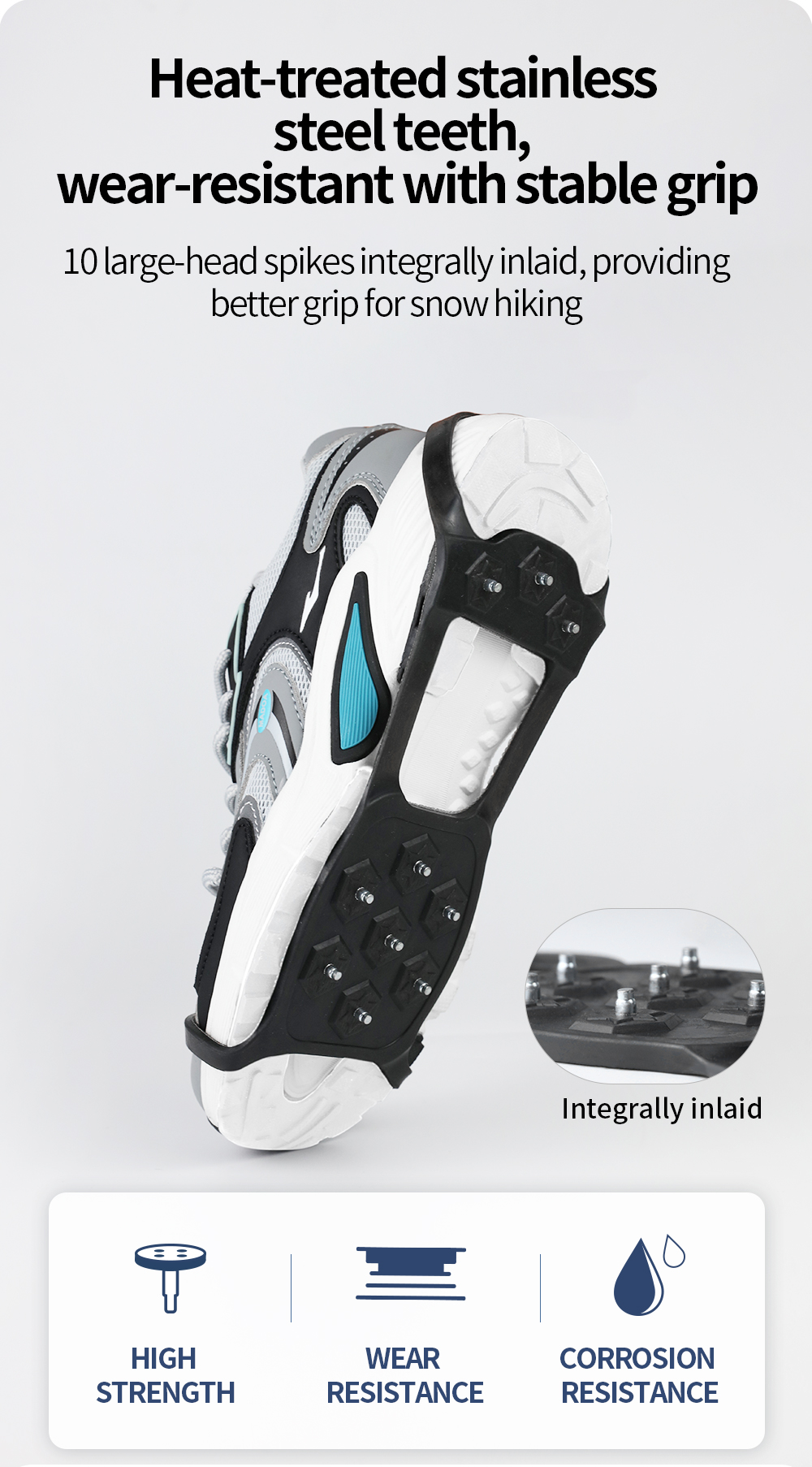 10-Stud Rubber Ice Cleats detail