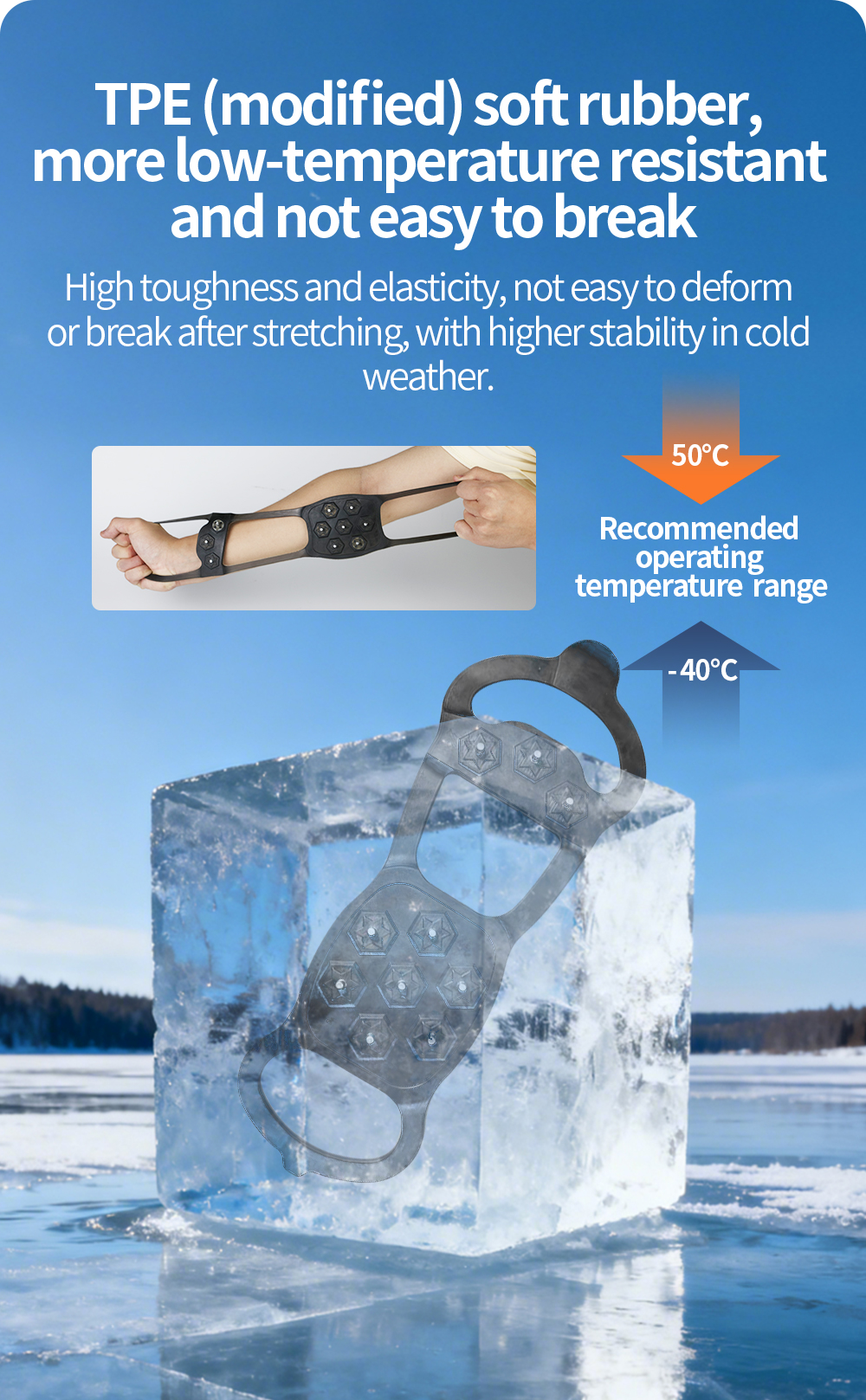 10-Stud Rubber Ice Cleats detail