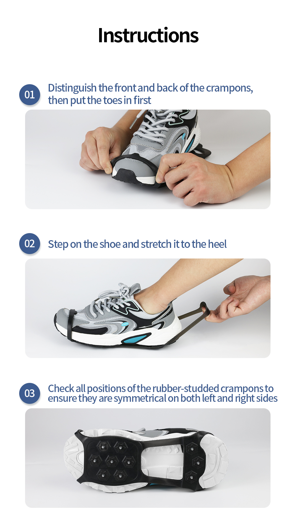 10-Stud Rubber Ice Cleats detail