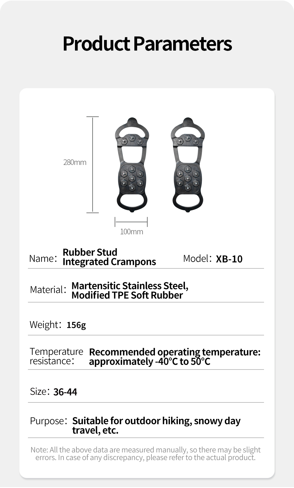 10-Stud Rubber Ice Cleats detail