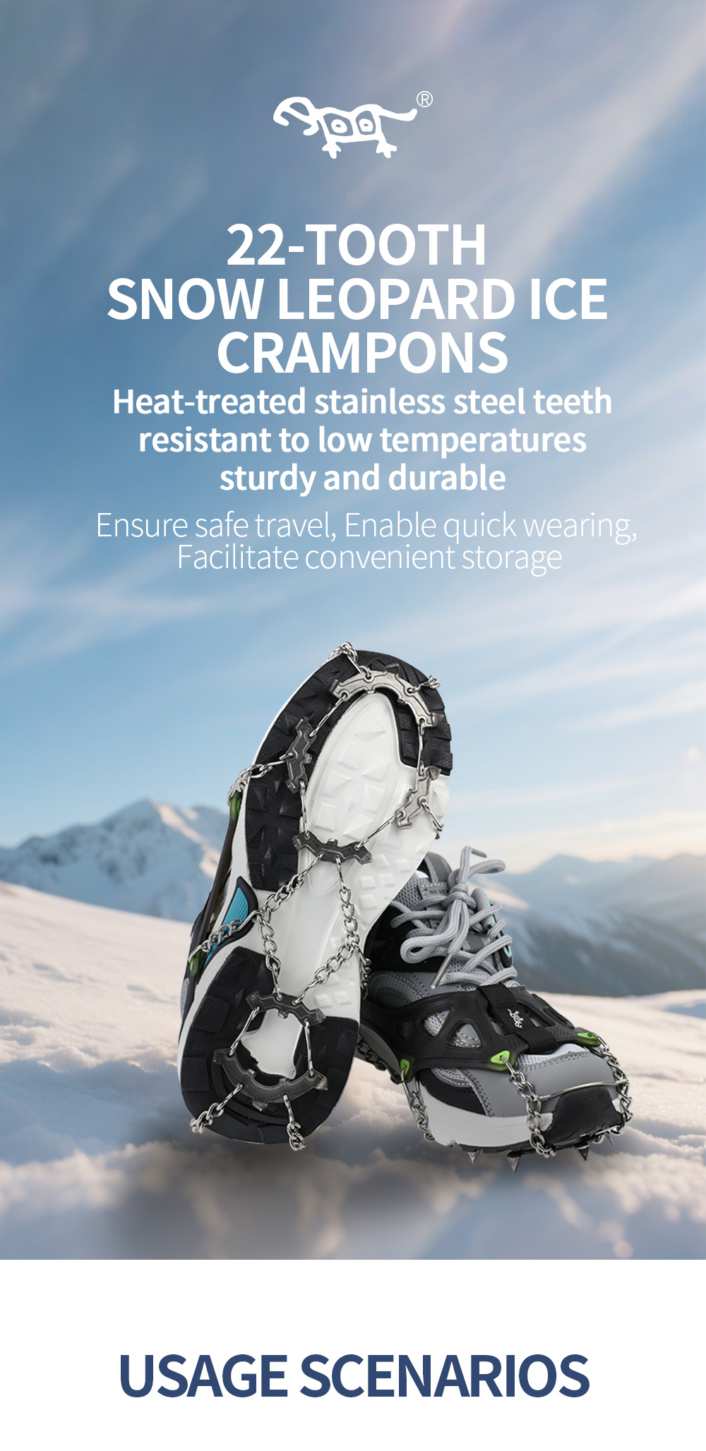 Snow Leopard 22-Tooth Ice Cleats detail