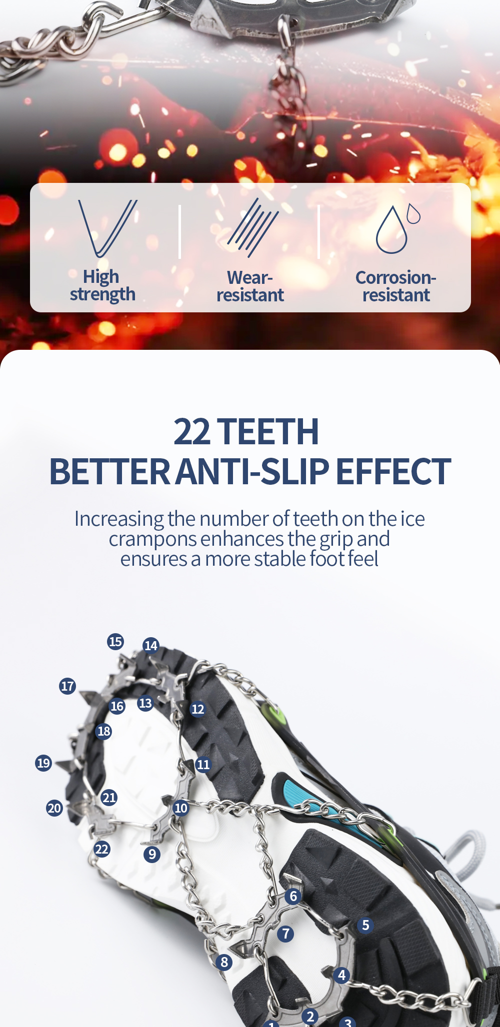Snow Leopard 22-Tooth Ice Cleats detail